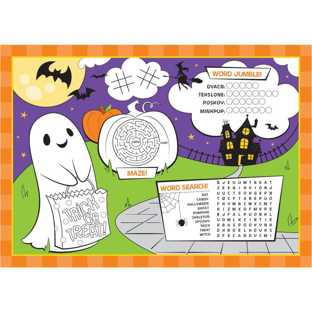 Halloween Activity Placemat, 8ct