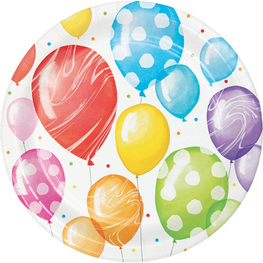 Balloon Bash Dessert Plates 8ct, 7in