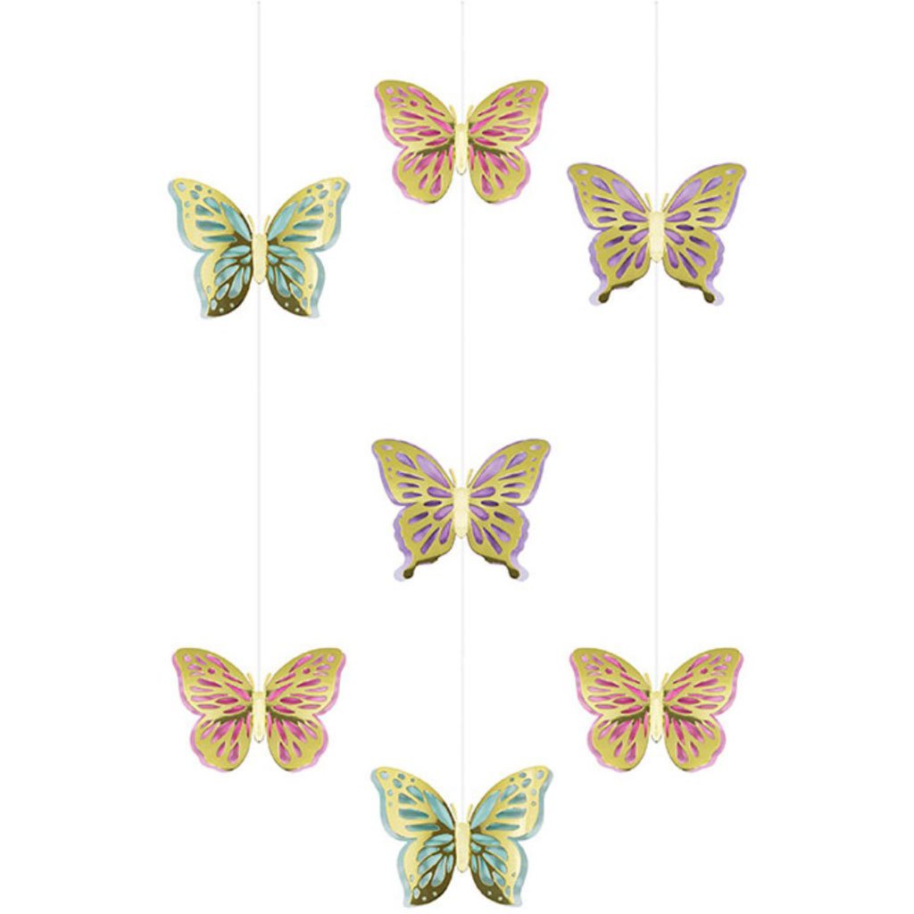 Golden Butterfly Hanging Cutouts