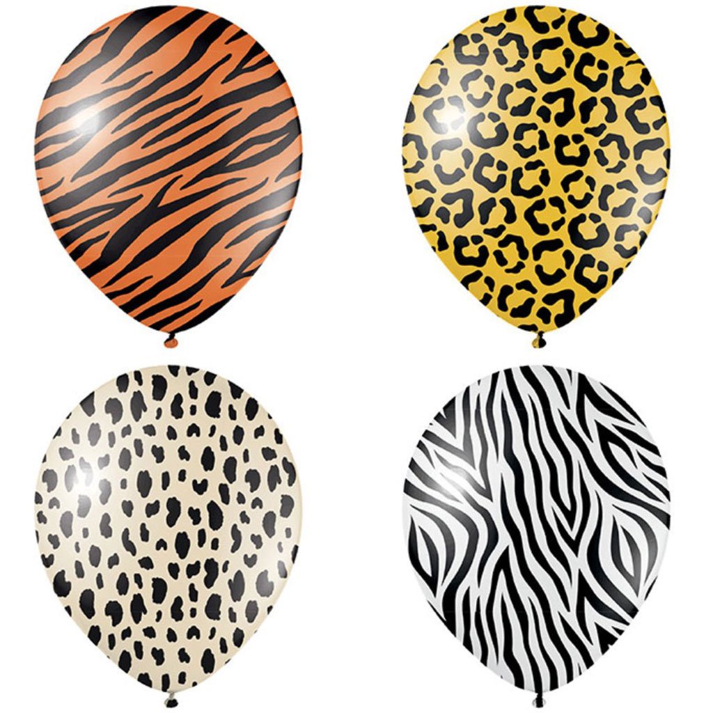 Animal Print Balloons, 12in