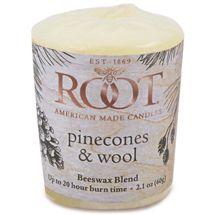 20 Hour Votive Candle Pinecones & Wool