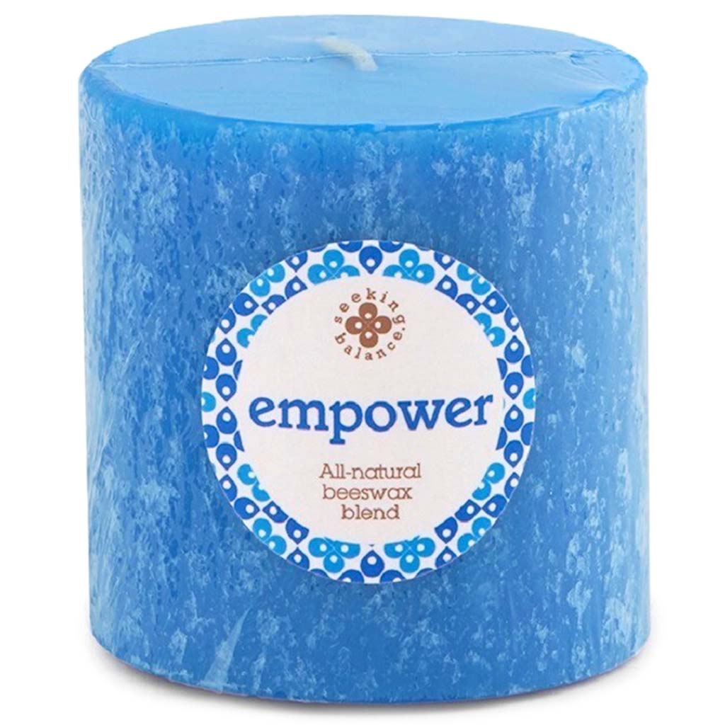 Seeking Balance Pillar Candle Empower, 3in x 3in