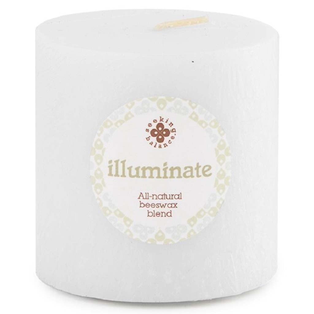 Seeking Balance Pillar Candle Illuminate, 3in x 3in
