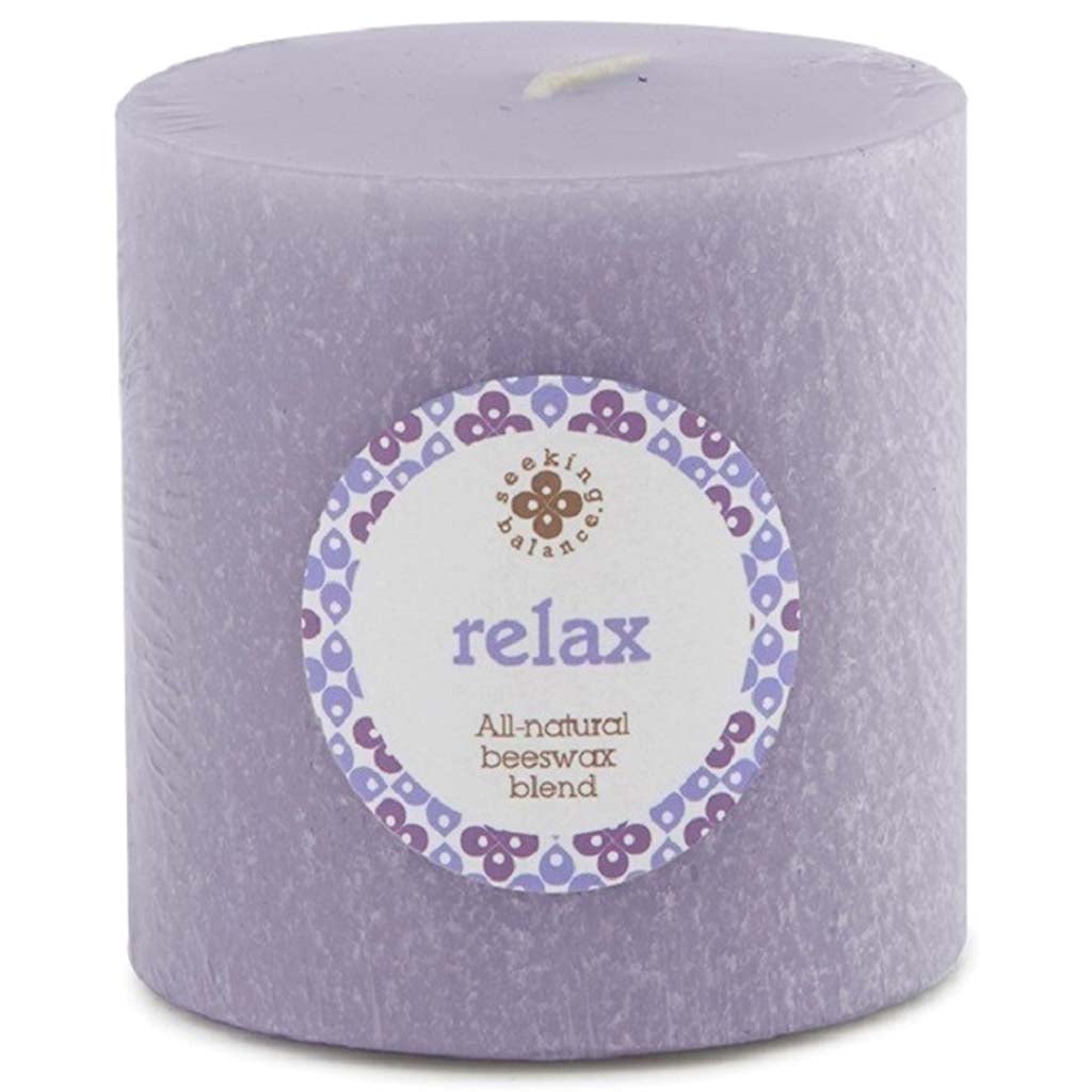 Seeking Balance Pillar Candle Relax, 3in x 3in