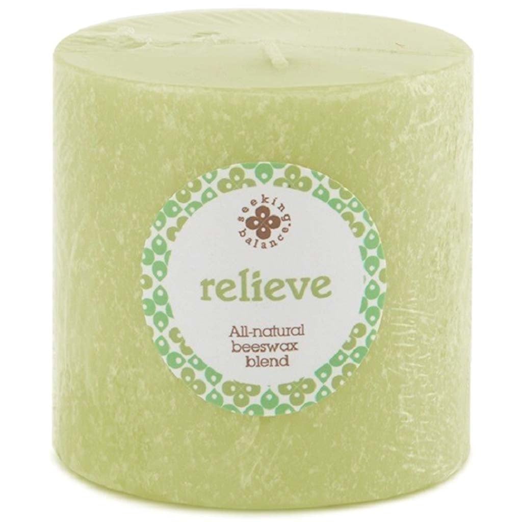 Seeking Balance Pillar Candle Relieve, 3in x 3in