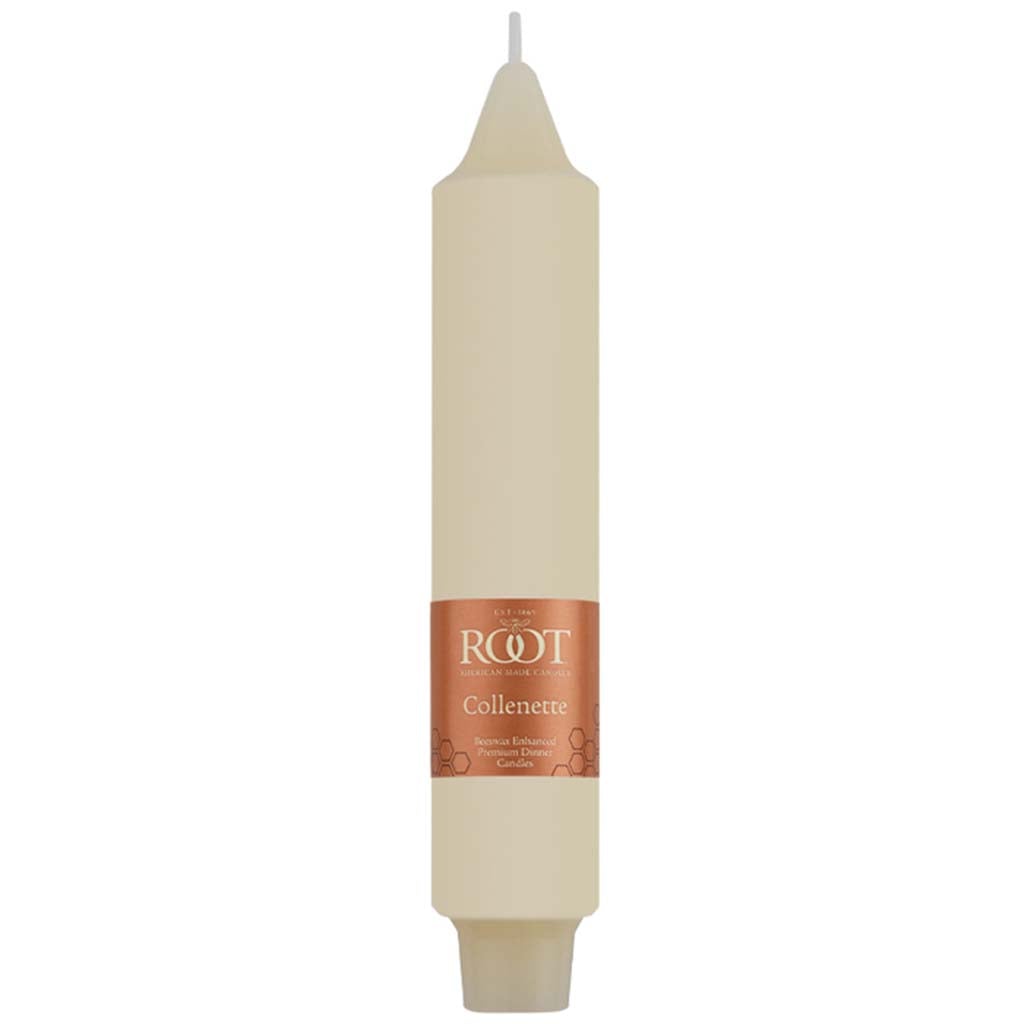 Smooth Collenette Taper Candle Ivory, 7in