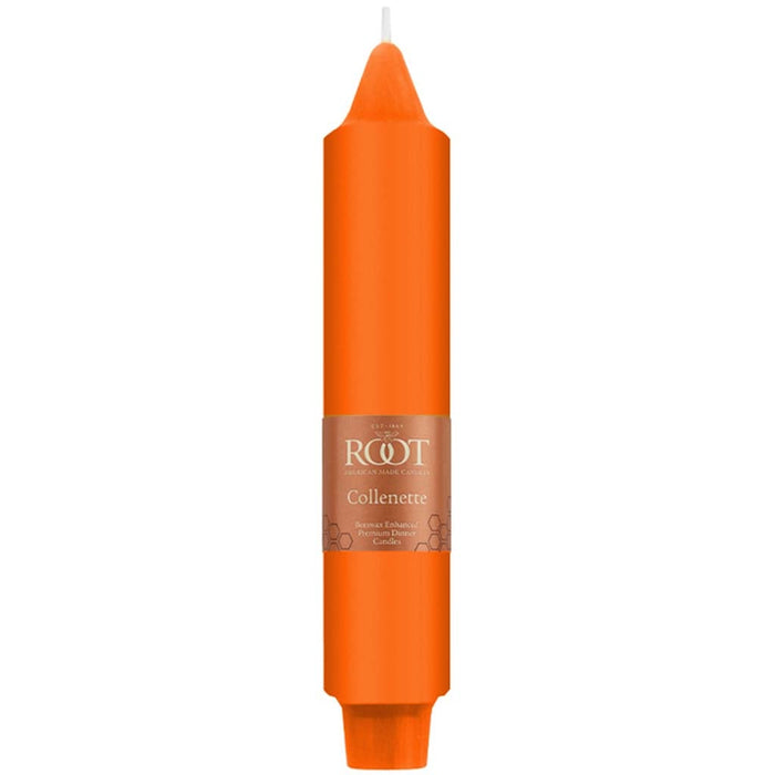 Smooth Collenette Taper Candle Pumpkin, 7in