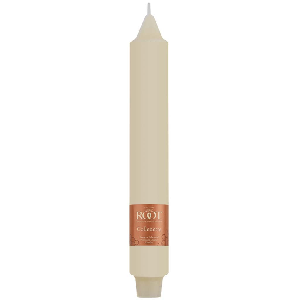 Smooth Collenette Taper Candle Ivory, 9in