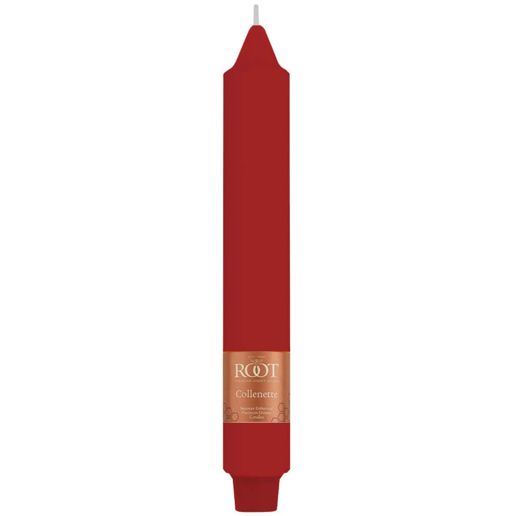 Smooth Collenette Taper Candle Red, 9in