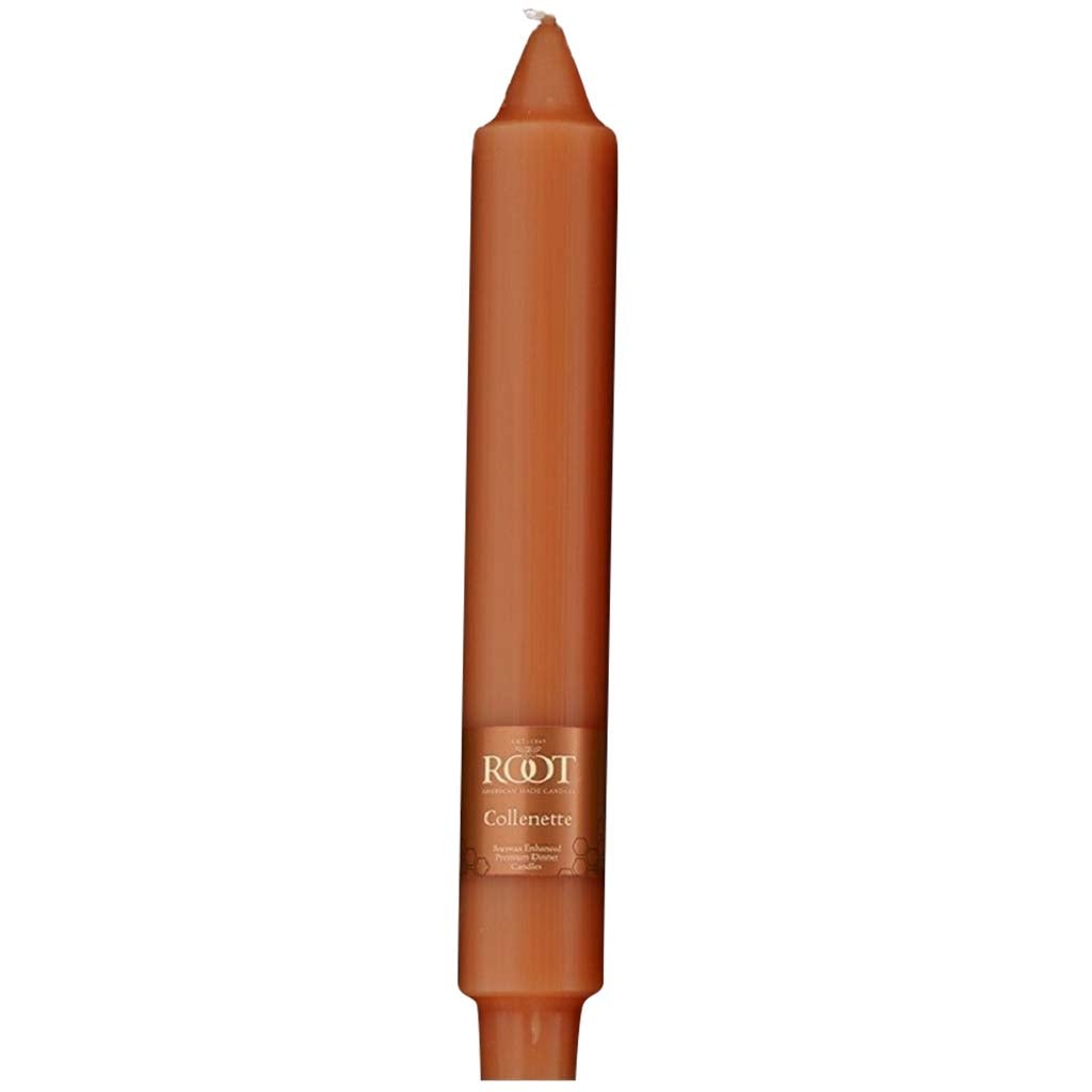 Smooth Collenette Taper Candle Rust, 9in