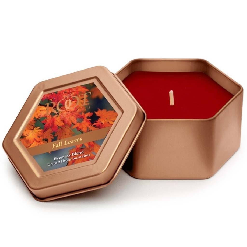 Traveler Tin Candle Fall Leaves