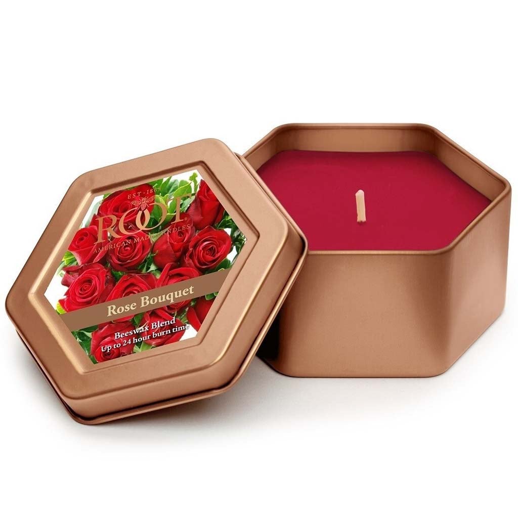 Traveler Tin Candle Rose Bouquet
