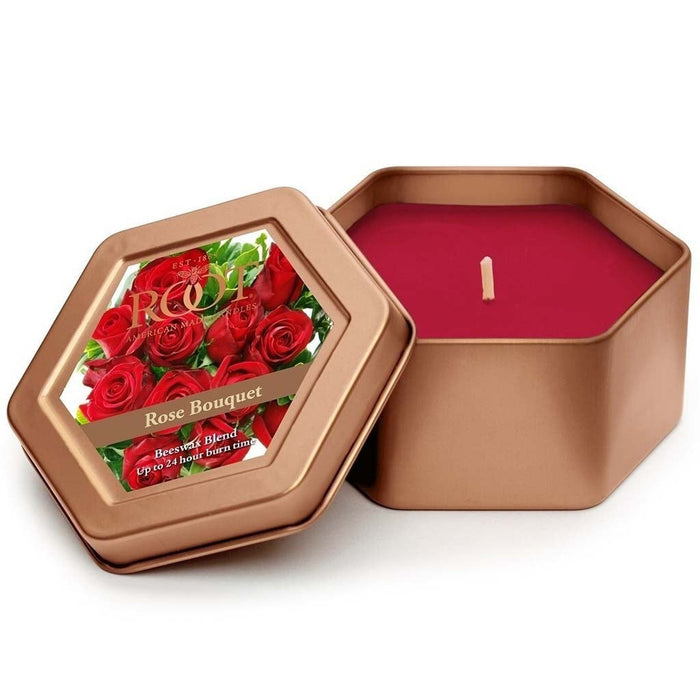 Traveler Tin Candle Rose Bouquet
