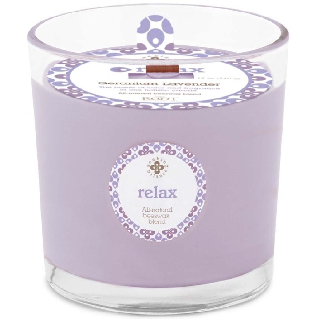 Seeking Balance Spa Candle Geranium Lavender - Relax, 12oz