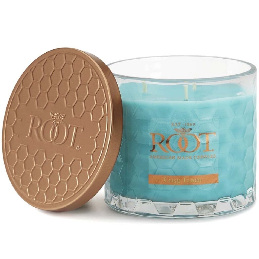 Honeycomb Candle Jar Crisp Linen - Sky, 12oz