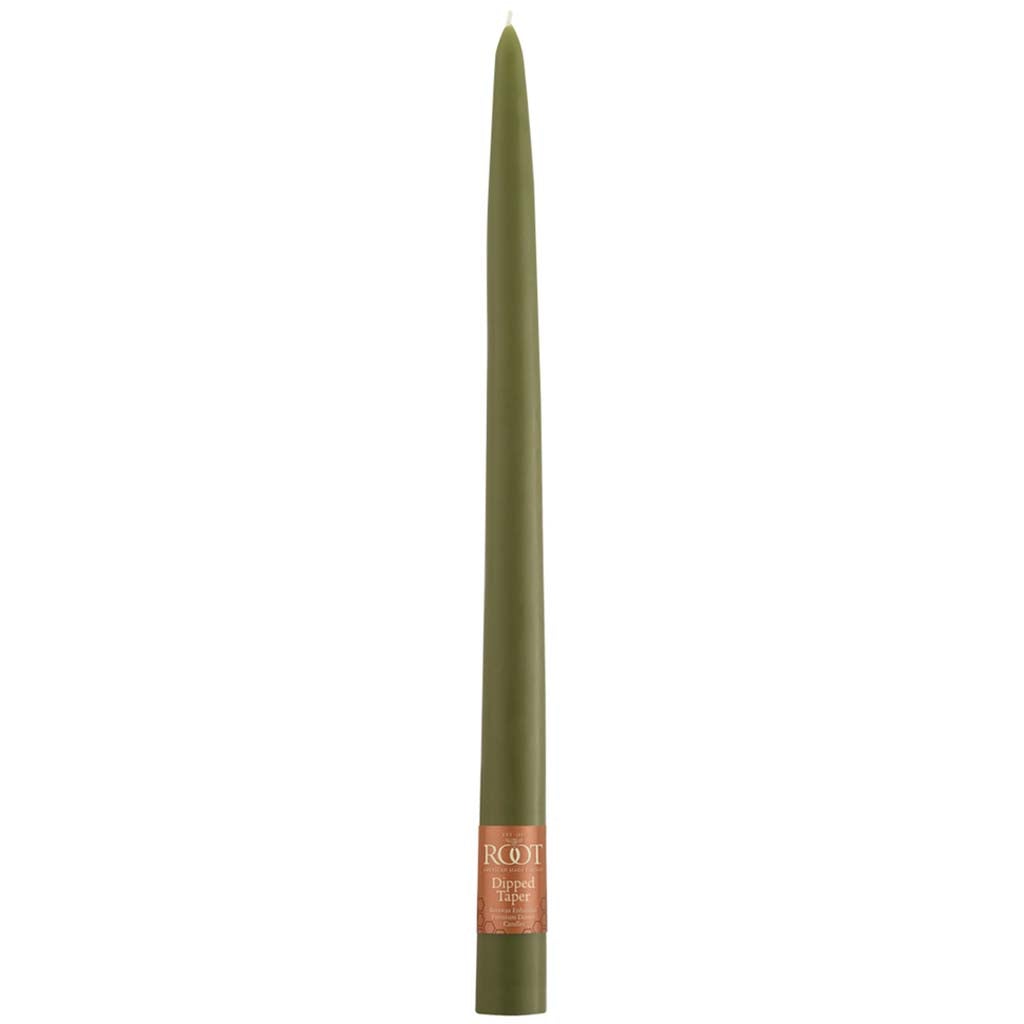 Taper Candle Dark Olive, 12in