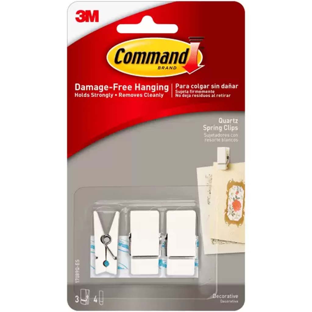 3M Command Quartz Spring Clips 3 Pack