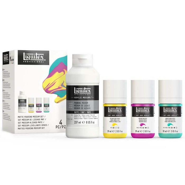 Matte Pouring Medium & Soft Body Acrylic Set
