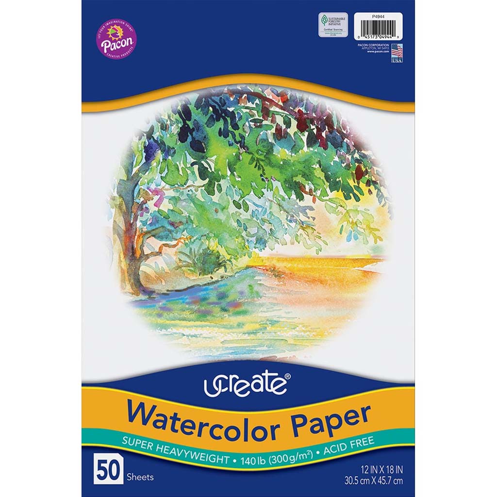 Watercolor Paper 140lb 50Sheets 12in x 18in