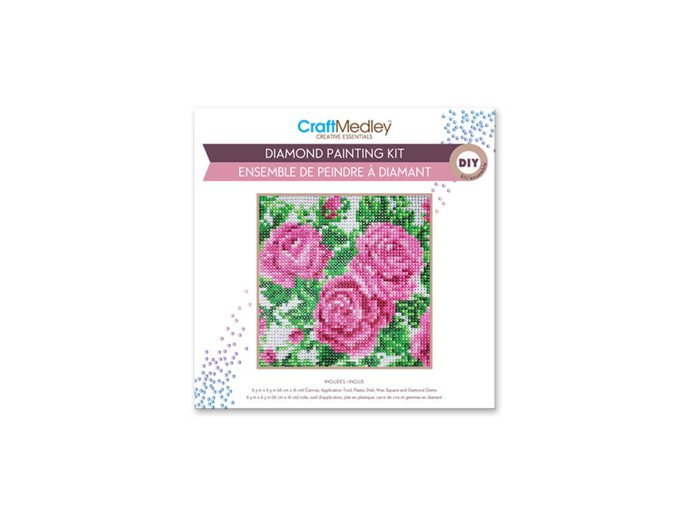 Craft Medley Kit: DIY Diamond Painting Kit  Rose Bush