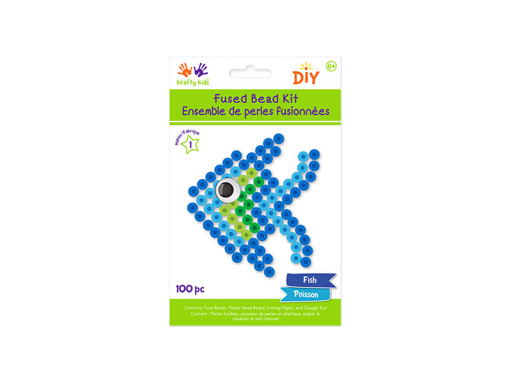 Krafty Kids Kit: DIY Iron-on Fused Bead Kit  Fish