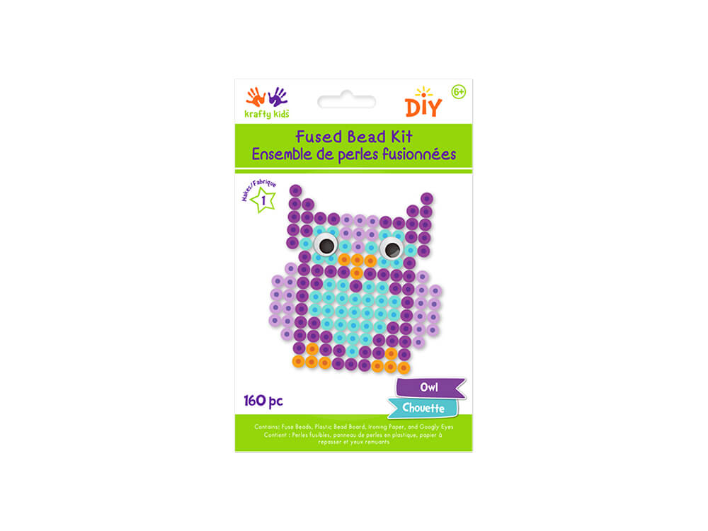 Krafty Kids Kit: DIY Iron-on Fused Bead Kit  Owl