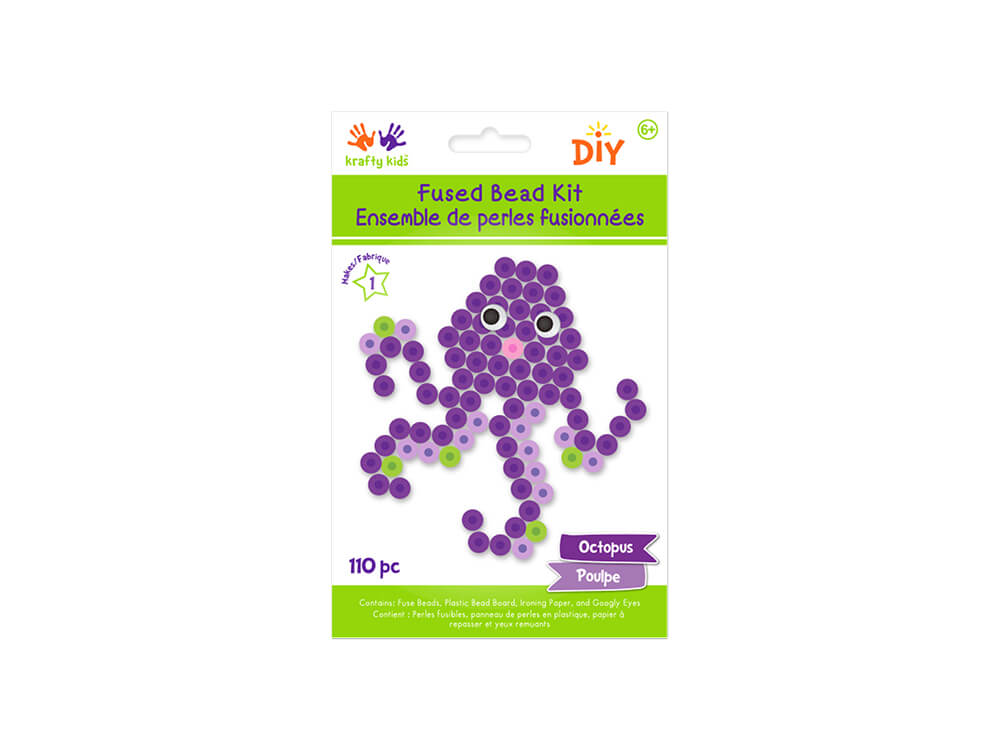 Krafty Kids Kit: DIY Iron-on Fused Bead Kit  Octopus