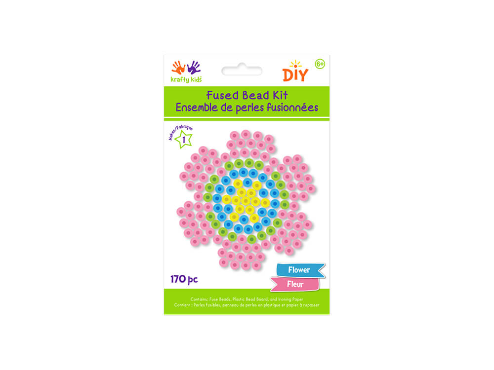 Krafty Kids Kit: DIY Iron-on Fused Bead Kit  Flower