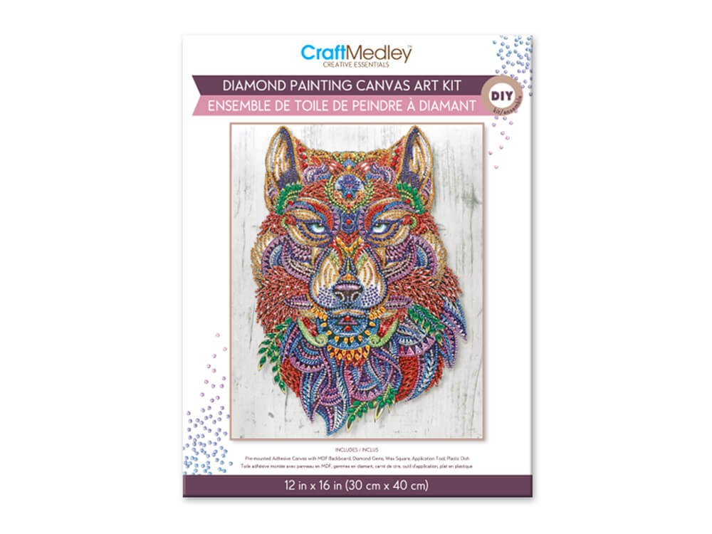 Craft Medley Diamond Painting Canvas Art Kit - Wolf 