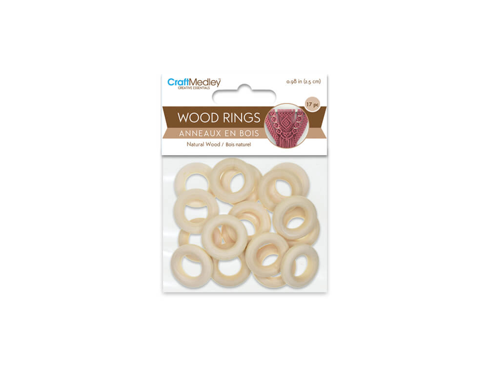 Craftwood:  Craft Rings x17 Natural, 25mm