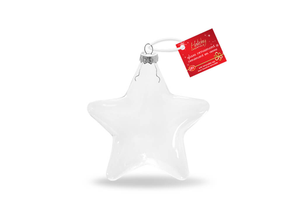 Clear Glass Star Ornament 10cm Cork Lid Jude Hanger