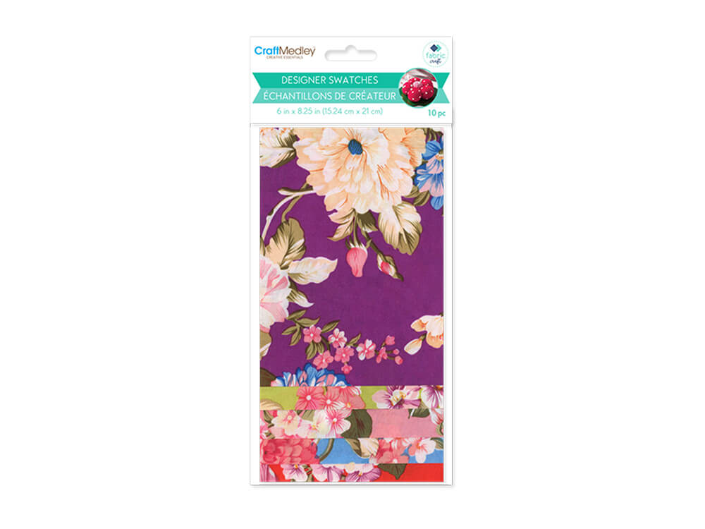 Fabric Craft: Designer Swatches, A5  Peony Floral, 6in x 8.25in, 10ct