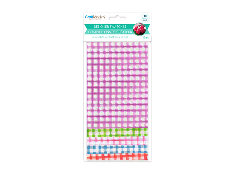 Fabric Craft: Designer Swatches, A5  Gingham Patch, 6in x 8.25in,  10ct