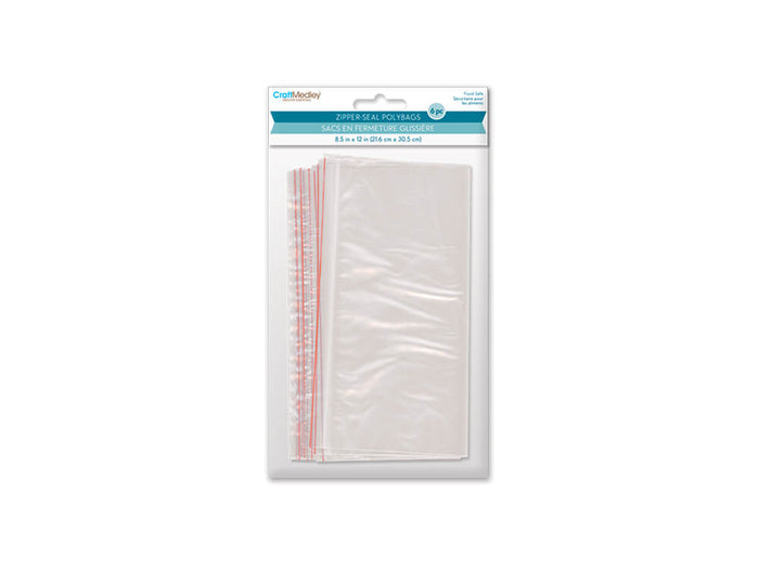 Craft Medley: Zipper-Seal Polybags, 8.5in x 12in, 6pc
