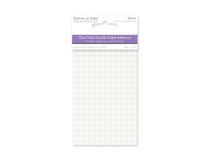 Clear Glue Pads: Square  High-Tack Flat  Acid free,  1/4in, 264pc