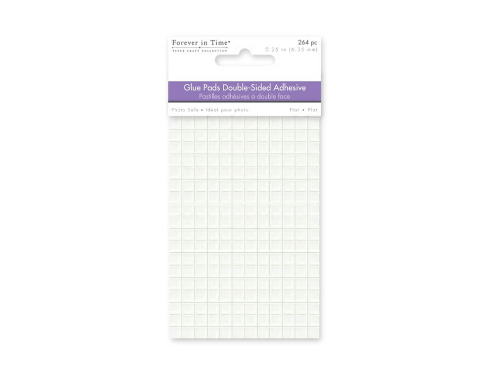 Clear Glue Pads: Square  High-Tack Flat  Acid free,  1/4in, 264pc