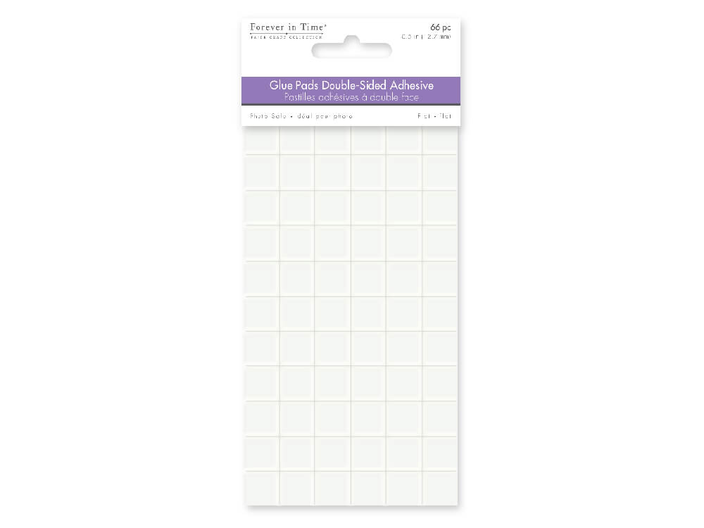 Clear Glue Pads:  Square High-Tack Flat  Acid free, 1/2IN, 66pc