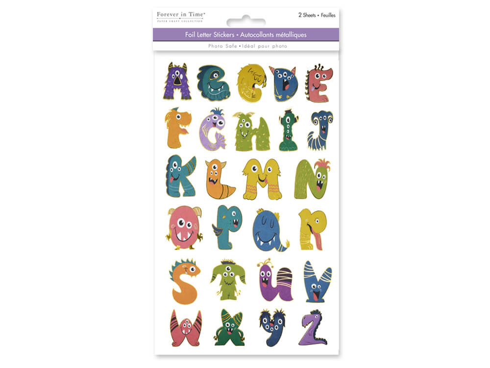 Paper Craft Stickers: Alpha Foil Fun  2 Sheets  Monster Mash, 5.75in x 9.45in