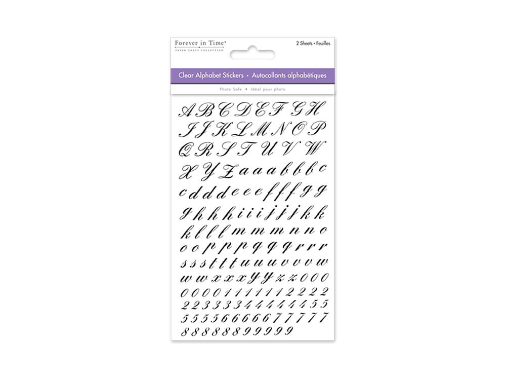 Paper Craft Sticker:  Mini Fonts 2 Sheets  Script, 4in x 5.25in