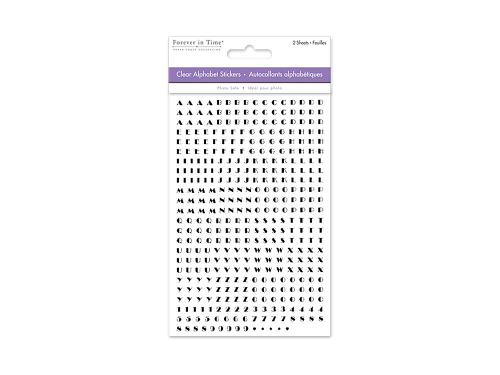 Paper Craft Sticker:  Mini Fonts 2 Sheets  Tiny, 4in x 5.25in