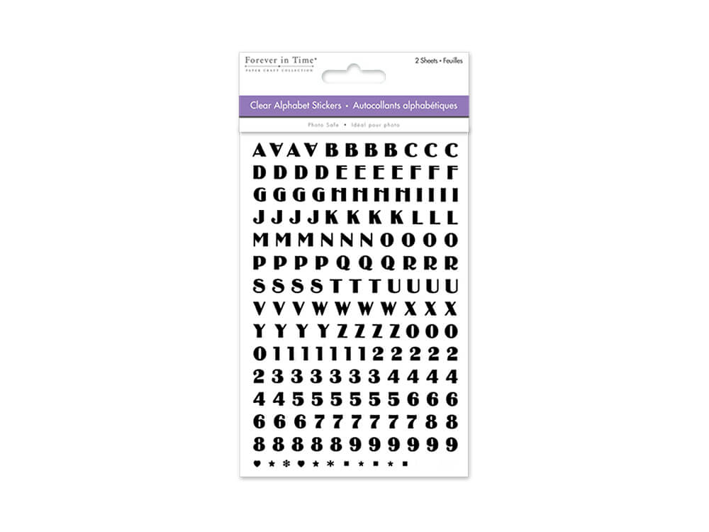 Paper Craft Sticker:  Mini Fonts 2 Sheets  Block,  4in x 5.25in