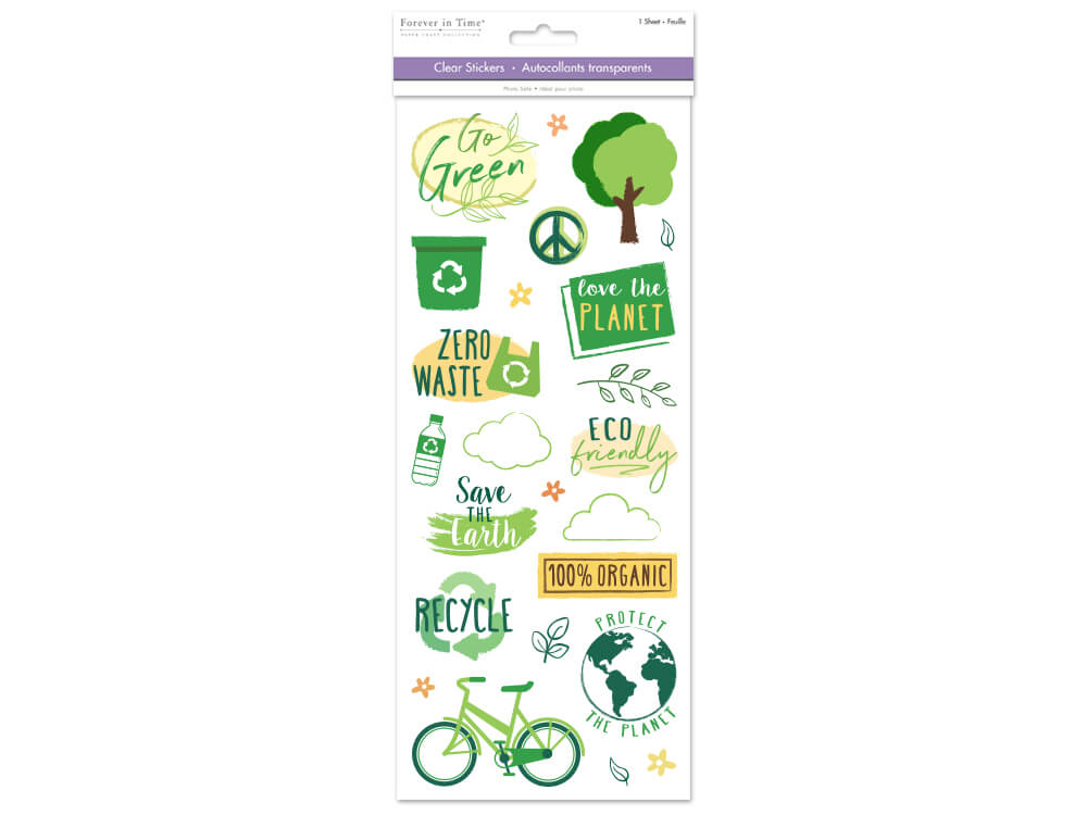 Paper Craft Sticker:  Classic Themes &#39;Clear&#39; Photo Safe Go Green, 5in x 12in