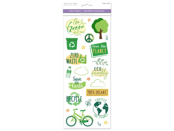 Paper Craft Sticker:  Classic Themes 'Clear' Photo Safe Go Green, 5in x 12in