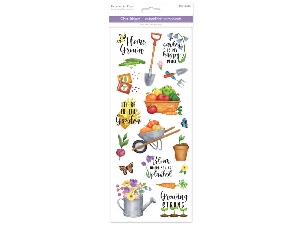 Paper Craft Sticker:  Classic Themes 'Clear' Photo Safe Home Grown, 5in x 12in