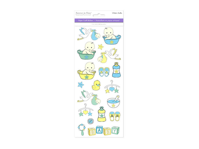 Paper Craft Sticker:  2-Sticker Themed Set  Baby Boy,  5in x 12in