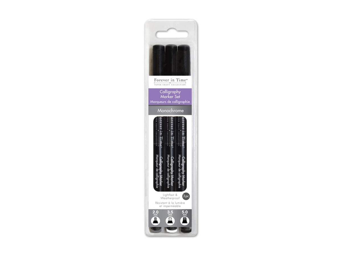 Paper Craft Essential: Calligraphy Marker Set, Monochrome, 3pc 2.0/3.5/5.0mm