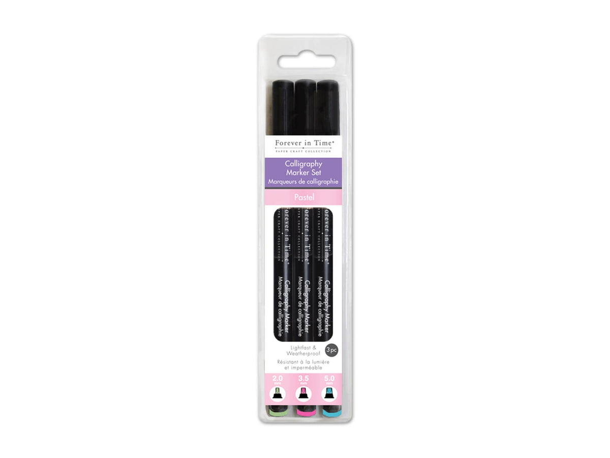 Paper Craft Essential: Calligraphy Marker Set, Pastel, 3pc 2.0/3.5/5.0mm