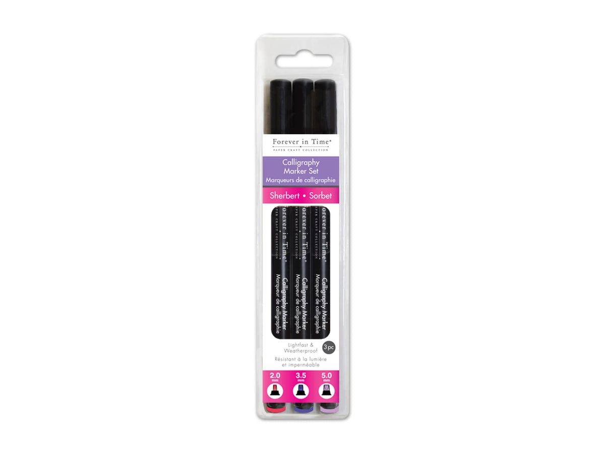 Paper Craft Essential: Calligraphy Marker Set, Sherbert, 3pc 2.0/3.5/5.0mm