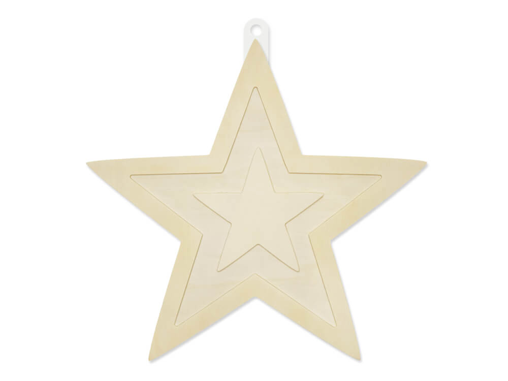 Wood Decor: DIY Plaque 3D, Star, 10in, 7mm