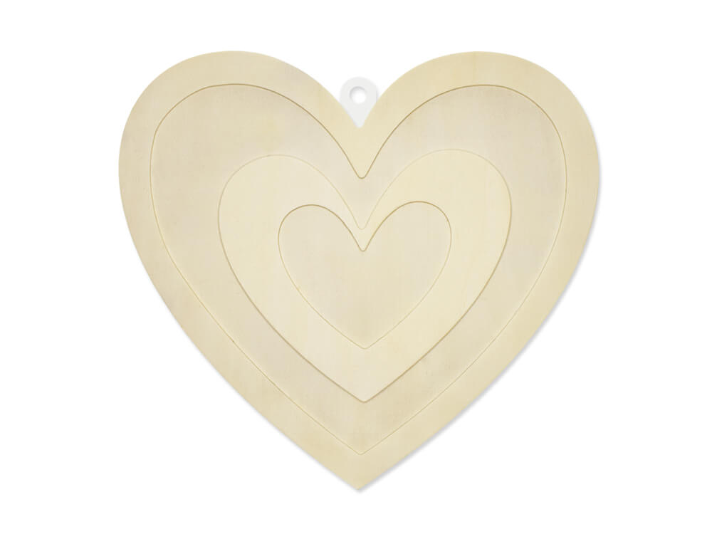 Wood Decor: DIY Plaque 3D, Heart, 10in, 7mm
